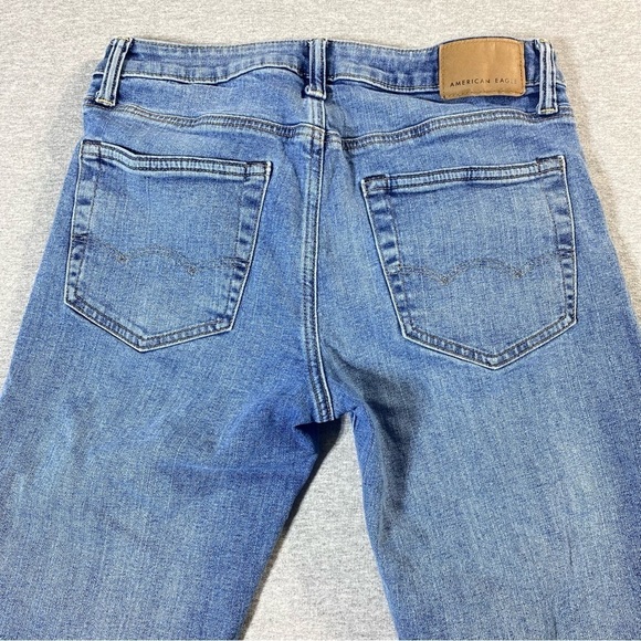 American Eagle Jeans Mens W30 Blue Slim Straight Airflex + Low Rise Casual Denim - Picture 8 of 14